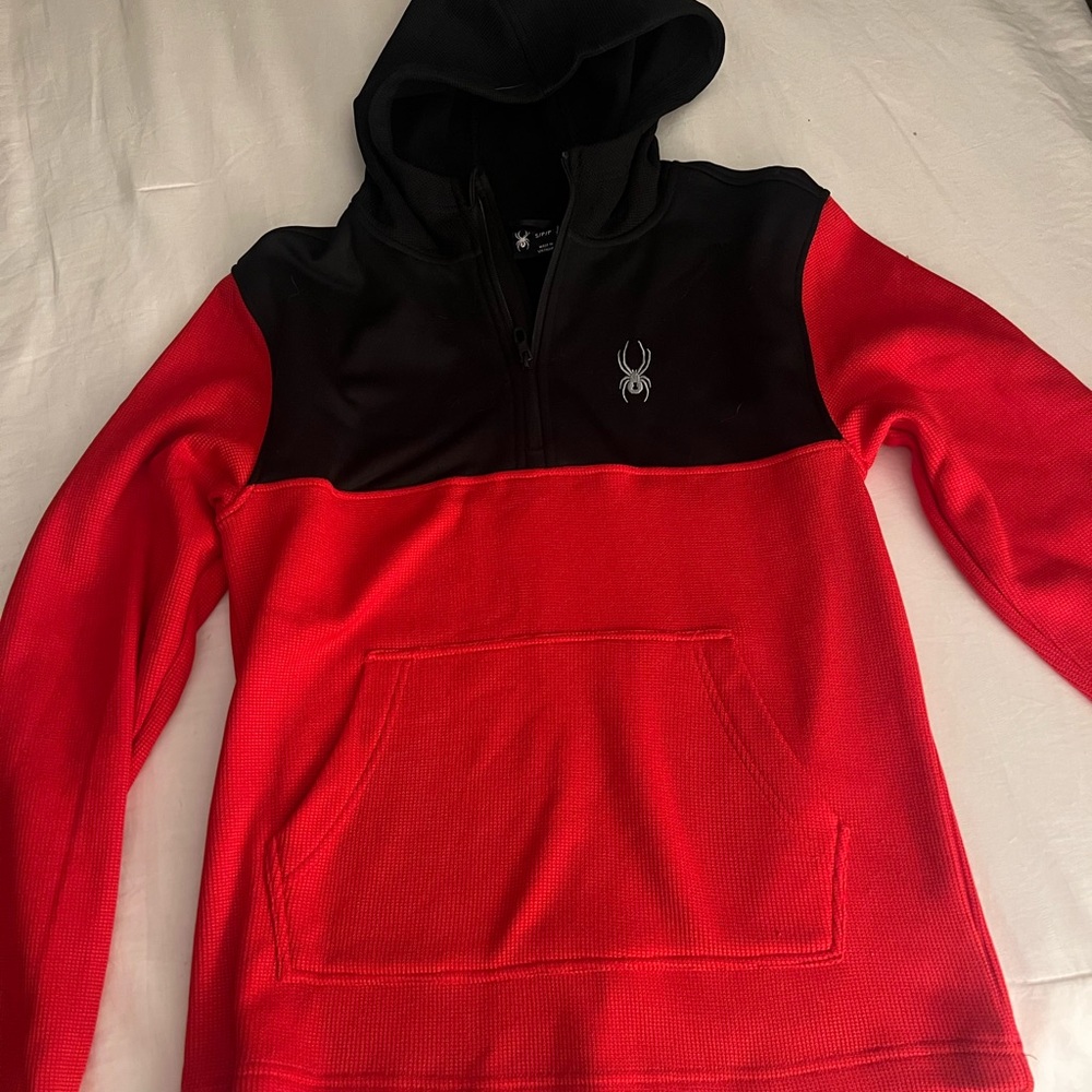 Spyder Black and Red Pullover Hoodie